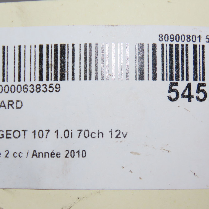 Feu arrière droit occasion PEUGEOT 107 Phase 2 01-2009->01-2012 1.0i 70ch 12v 6351X6 5
