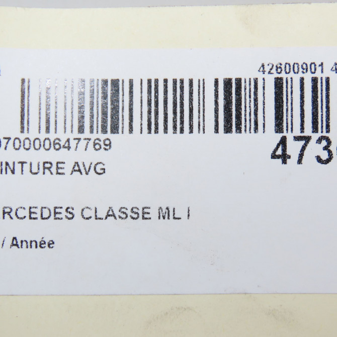 Ceinture avant gauche occasion MERCEDES CLASSE ML I 6