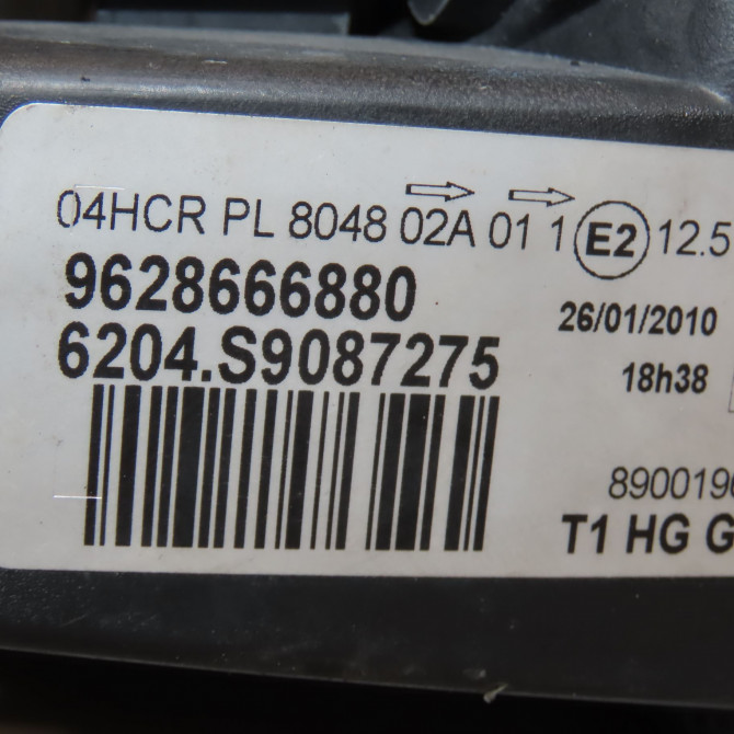 Phare gauche occasion PEUGEOT 206 Phase 1 09-1998->03-2009 2.0 HDI 6204S7 5