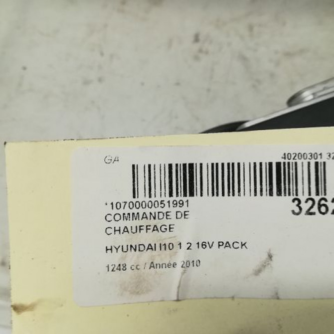 Commande de chauffage occasion HYUNDAI I 10 I Phase 1 03-2008->12-2010 1.2i 972500X030S4 4