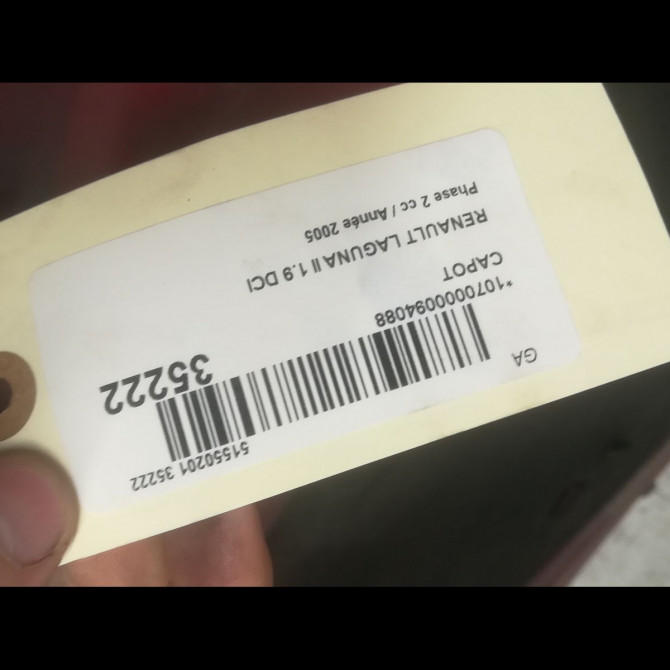 Capot occasion RENAULT LAGUNA II Phase 2 03-2005->09-2007 1.9 DCI 110ch 7751475999 2