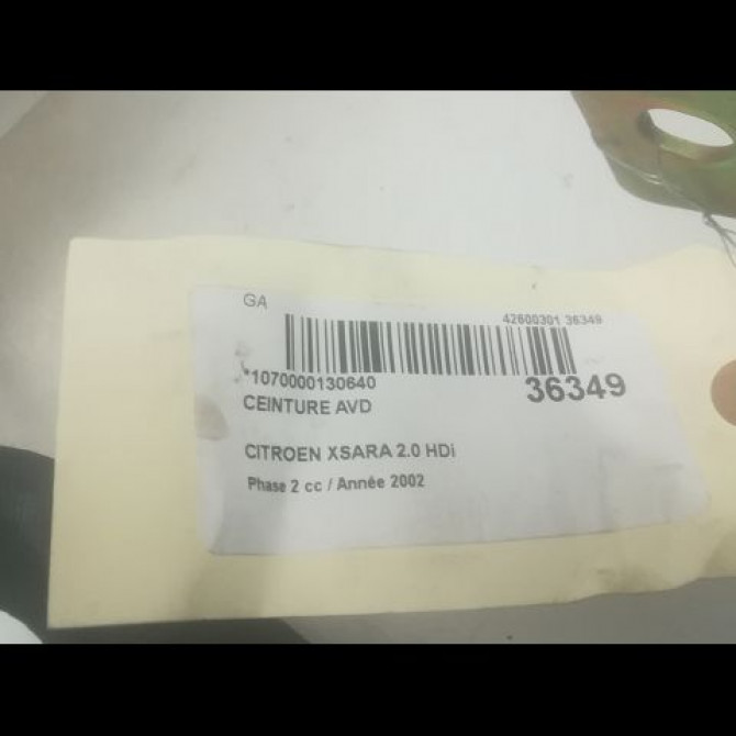 Ceinture avant droite occasion CITROEN XSARA Phase 2 09-2000->12-2005 2.0 HDi 90ch 8973NC 4