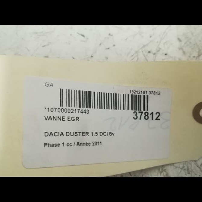 Vanne EGR occasion DACIA DUSTER Phase 1 03-2010->12-2013 1.5 DCI 8v 110ch 8200846454 3