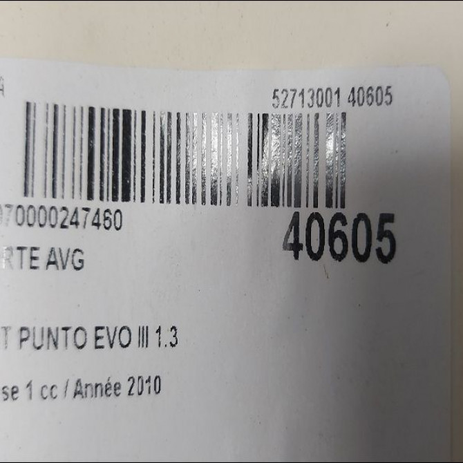 Porte avant gauche occasion FIAT PUNTO EVO III Phase 1 10-2009->12-2013 1.3 MULTIJET 75ch 51846215 3