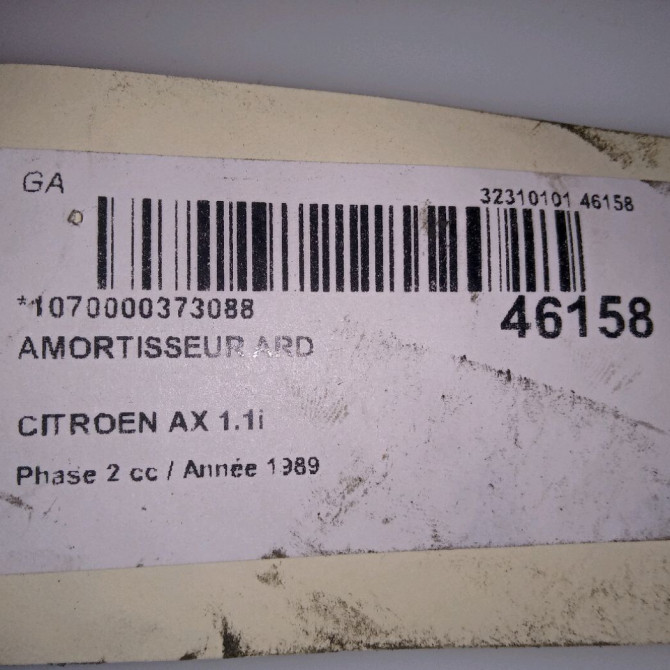 Amortisseur arrière droit occasion CITROEN AX Phase 2 07-1991->06-1998 1.1i 5206F9 3