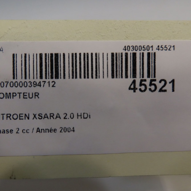 Compteur occasion CITROEN XSARA Phase 2 09-2000->12-2005 2.0 HDi 90ch 610511 6