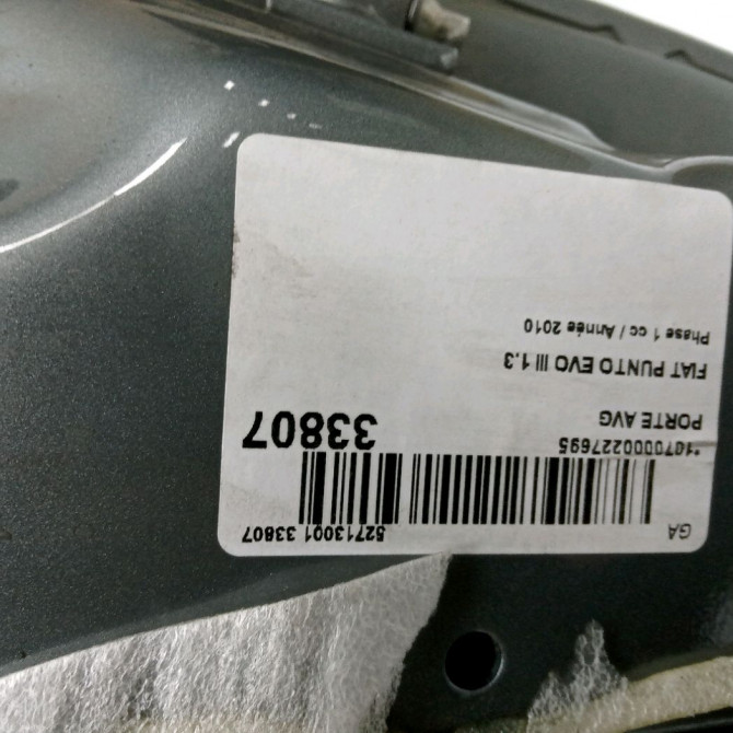 Porte avant gauche occasion FIAT PUNTO EVO III Phase 1 10-2009->12-2013 1.3 MULTIJET 75ch 51846215 3