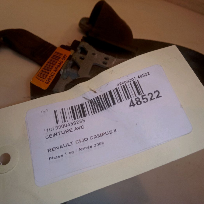 Ceinture avant droite occasion RENAULT CLIO CAMPUS II Phase 1 07-2006->07-2009 1.5 DCI 70ch 8200068564 3