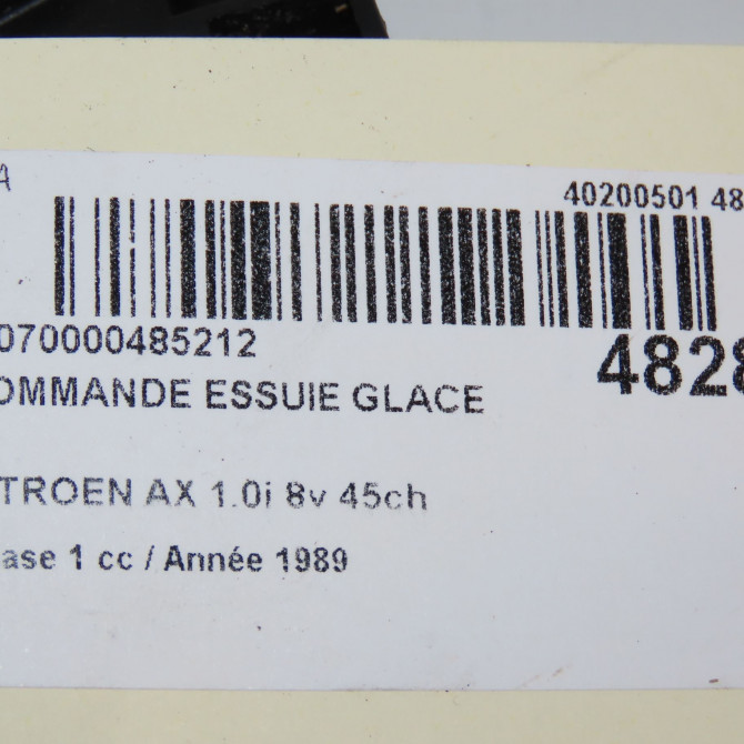 Commande essuie glace occasion CITROEN AX Phase 1 01-1987->06-1991 1.0i 8v 45ch 5
