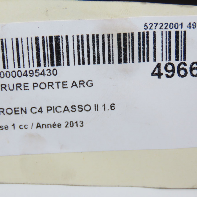 Serrure porte arg occasion CITROEN C4 PICASSO II Phase 1 04-2013->... 1.6 e-HDi 8v 115ch 9826136980 6