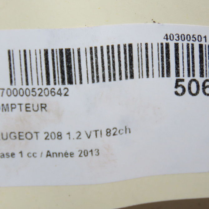 Compteur occasion PEUGEOT 208 208 Phase 1 2012-03-01->2015-09-30 1.2 VTI 82ch 9813868880 6