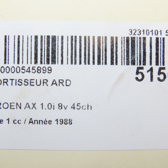 Amortisseur arrière droit occasion CITROEN AX Phase 1 01-1987->06-1991 1.0i 8v 45ch 5206F9 3