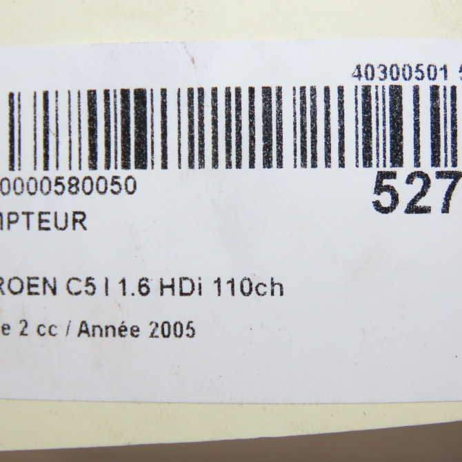 Compteur occasion CITROEN C5 I Phase 2 09-2004->06-2008 1.6 HDi 110ch 610319 7