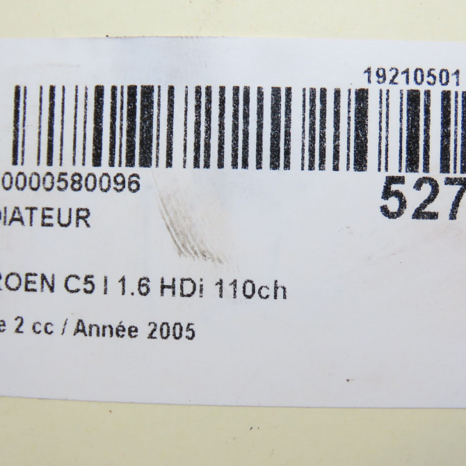 Radiateur occasion CITROEN C5 I Phase 2 09-2004->06-2008 1.6 HDi 110ch 1330V3 4