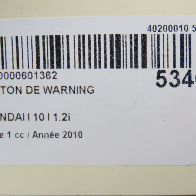 Bouton de warning occasion HYUNDAI I 10 I Phase 1 03-2008->12-2010 1.2i 937900X3004X 5