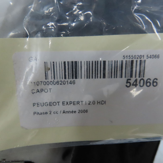 Capot occasion PEUGEOT EXPERT I Phase 2 01-2004->12-2006 2.0 HDI 95ch 7901K8 6