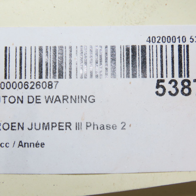 Bouton de warning occasion CITROEN JUMPER III Phase 2 06-2014->... 1606905580 6