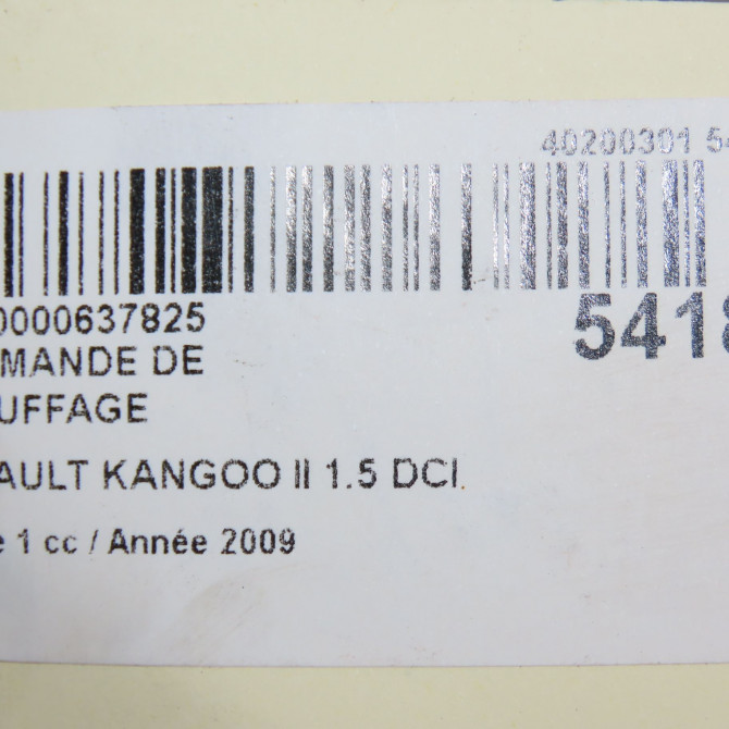 Commande de chauffage occasion RENAULT KANGOO II Phase 1 01-2008->03-2013 1.5 DCI 85ch 275100550R 5