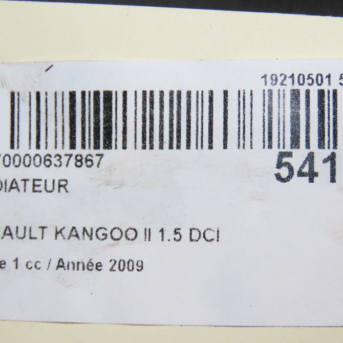 Radiateur occasion RENAULT KANGOO II Phase 1 01-2008->03-2013 1.5 DCI 85ch 8200418329 5