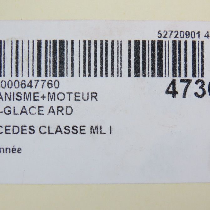 Mecanisme+moteur leve-glace ard occasion MERCEDES CLASSE ML I 7