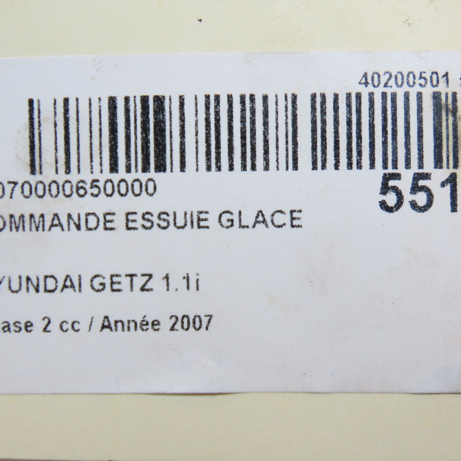 Commande essuie glace occasion HYUNDAI GETZ Phase 2 11-2005->10-2010 1.1i 934201C130 5