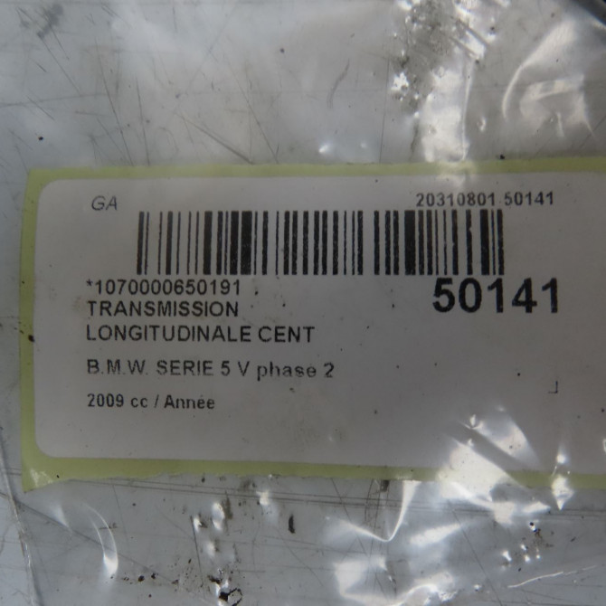 Transmission longitudinale cent occasion B.M.W. SERIE 5 V phase 2 TOURING 03-2007->05-2010 6