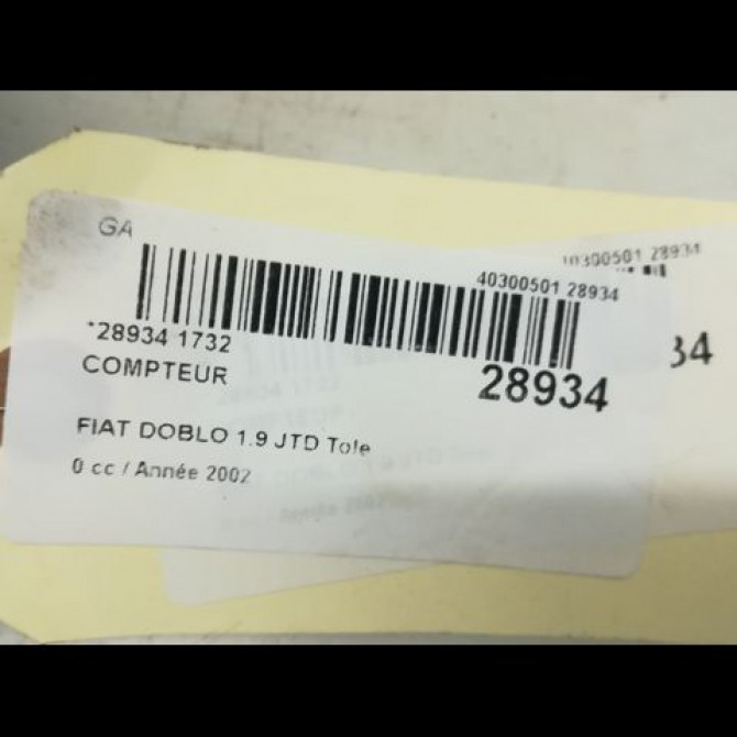 Compteur occasion FIAT DOBLO I Phase 1 03-2001->12-2005 1.9 JTD 100ch 51758841 3