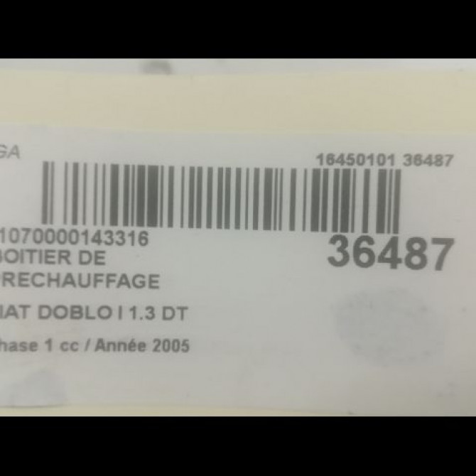 Boitier de préchauffage occasion FIAT DOBLO I Phase 1 03-2001->12-2005 1.3 DT MULTIJET 16v 46723235 3