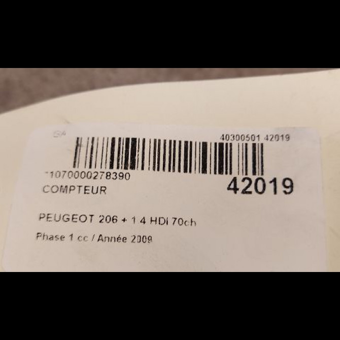 Compteur occasion PEUGEOT 206 + Phase 1 03-2009->05-2013 1.4 HDI 70ch 6103HJ 3