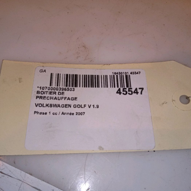 Boitier de préchauffage occasion VOLKSWAGEN GOLF V Phase 1 11-2003->10-2008 1.9 TDI 90ch 38907281D 4
