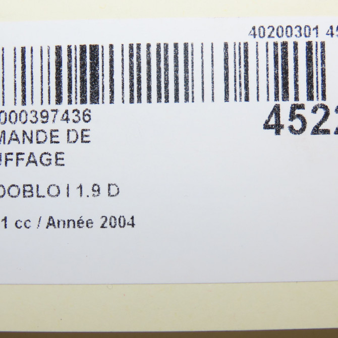 Commande de chauffage occasion FIAT DOBLO I Phase 1 03-2001->12-2005 1.9 D 46723236 5