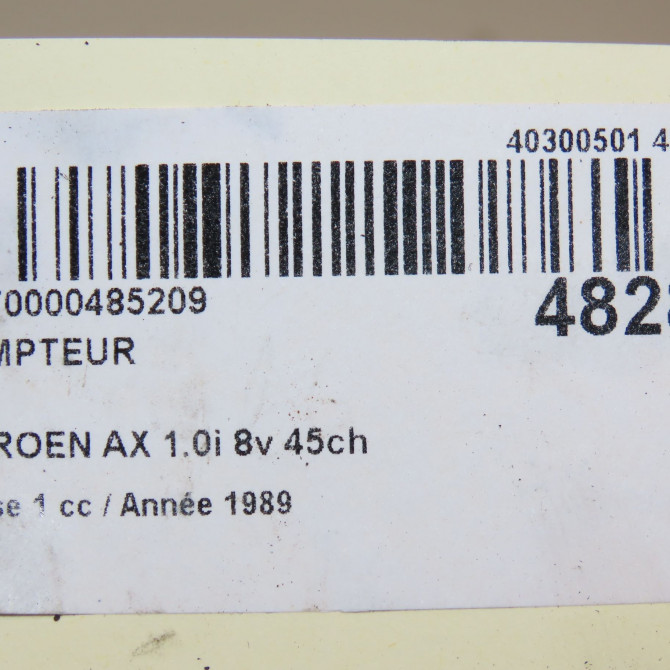 Compteur occasion CITROEN AX Phase 1 01-1987->06-1991 1.0i 8v 45ch 4