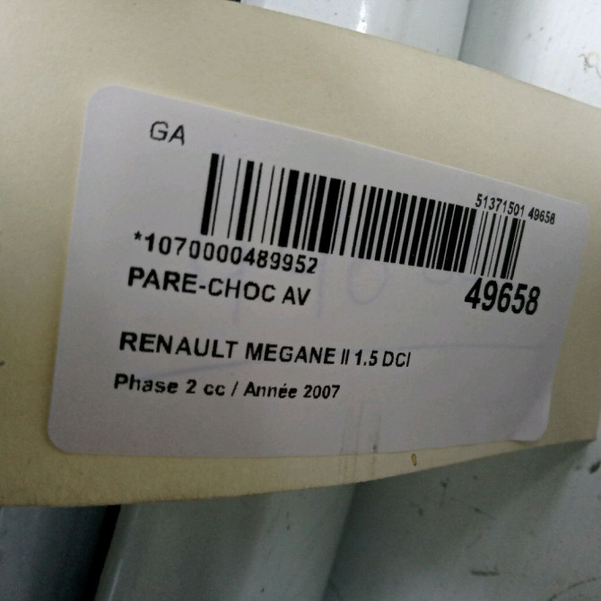 Pare-choc avant occasion RENAULT MEGANE II Phase 2 01-2006->06-2009 1.5 DCI 105ch 620223579R 6
