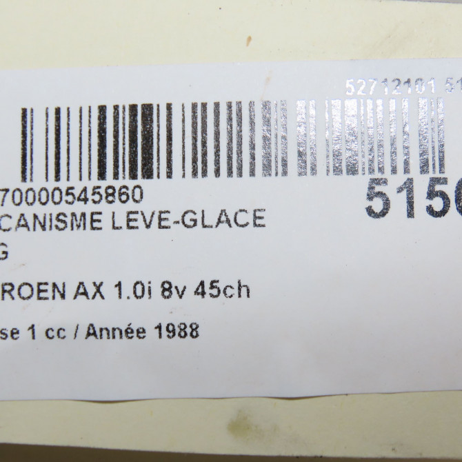 Mécanisme lève-glace avant gauche occasion CITROEN AX Phase 1 01-1987->06-1991 1.0i 8v 45ch 96004213 4