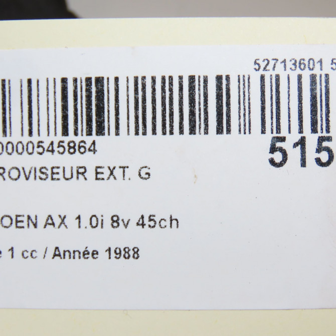 Retroviseur exterieur gauche occasion CITROEN AX Phase 1 01-1987->06-1991 1.0i 8v 45ch 95619662 5