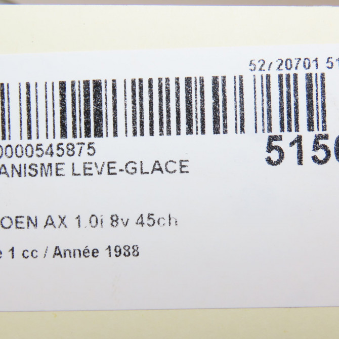 Mecanisme leve-glace arrière droit occasion CITROEN AX Phase 1 01-1987->06-1991 1.0i 8v 45ch 95636557 4