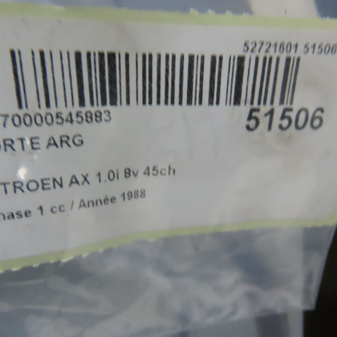 Porte arrière gauche occasion CITROEN AX Phase 1 01-1987->06-1991 1.0i 8v 45ch 96101658 5