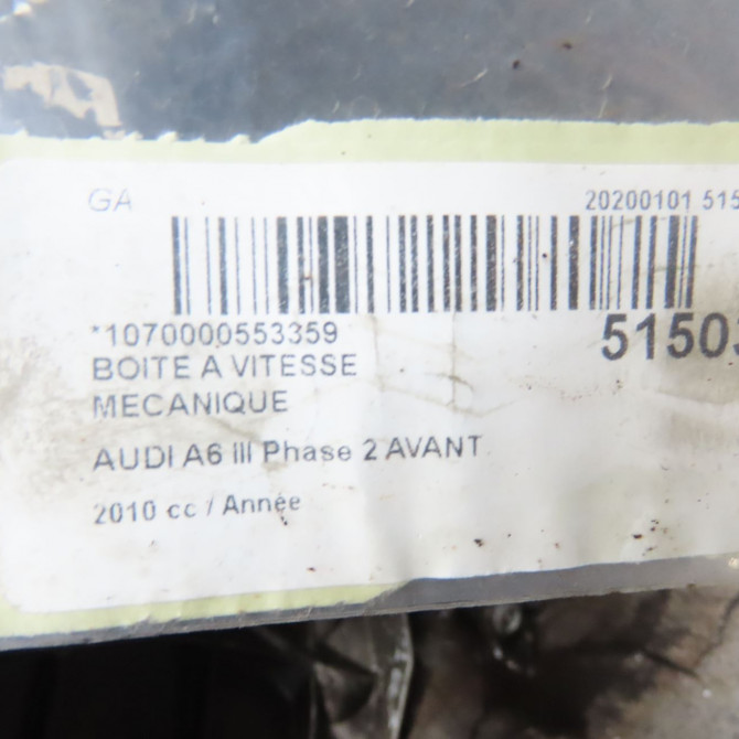 Boîte à vitesse mecanique occasion AUDI A6 III Phase 2 AVANT 10-2008->12-2010 A2300040N 7
