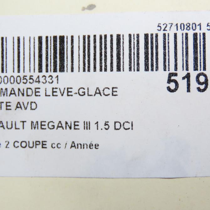 Commande lève-glace porte avant droite occasion 6