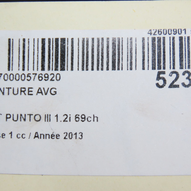 Ceinture avant gauche occasion FIAT PUNTO III Phase 1 01-2012->... 1.2i 69ch 735501771 7