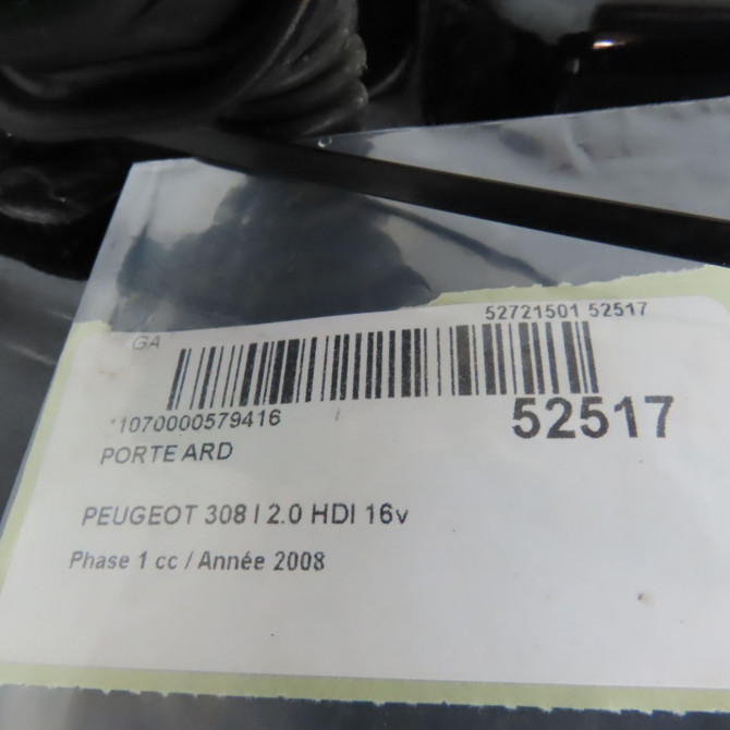 Porte arrière droite occasion PEUGEOT 308 I Phase 1 09-2007->03-2011 2.0 HDI 16v 136ch 9008S1 6
