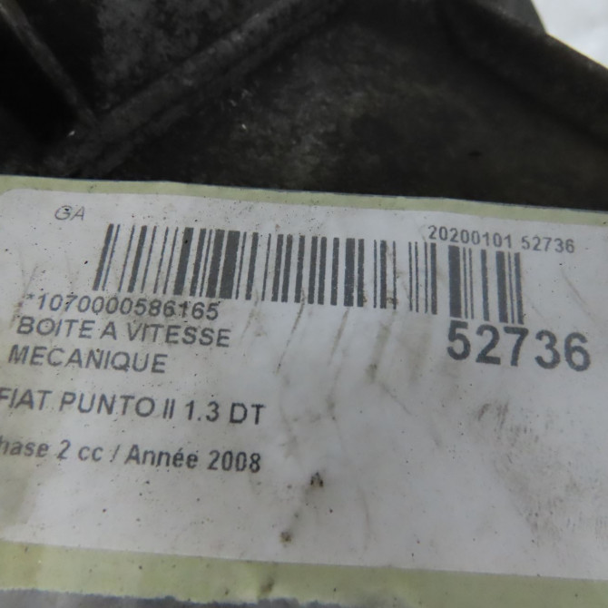 Boîte à vitesse mecanique occasion FIAT PUNTO II Phase 2 05-2003->10-2009 1.3 DT MULTIJET 16v 70ch 55219920 6