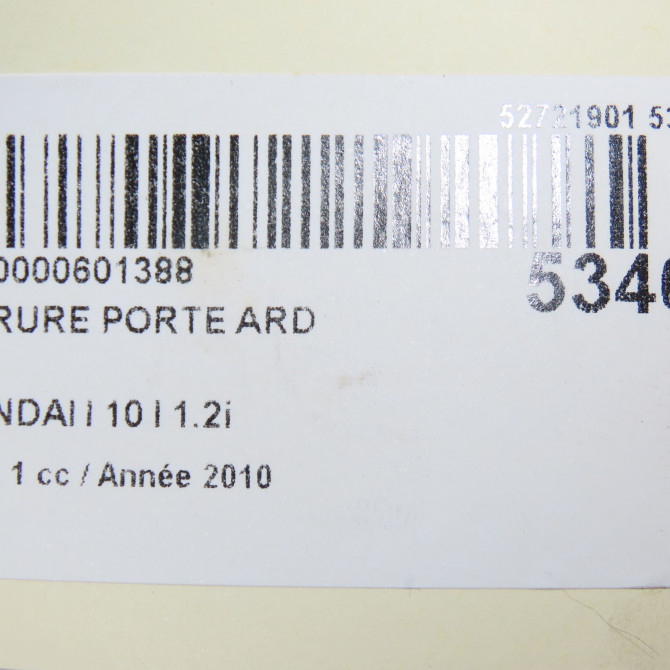 Serrure porte ard occasion HYUNDAI I 10 I Phase 1 03-2008->12-2010 1.2i 814200X021 5