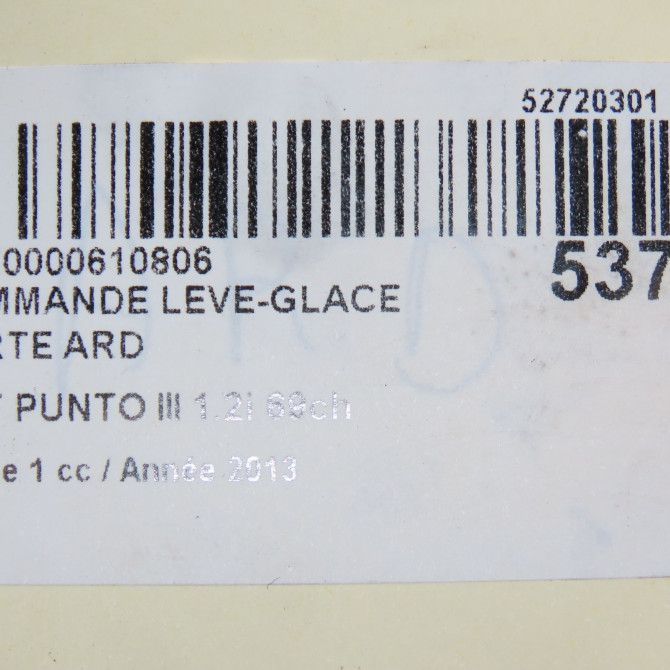 Commande leve-glace porte arrière droite occasion FIAT PUNTO III Phase 1 01-2012->... 1.2i 69ch 735500083 4