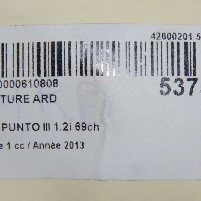 Ceinture arrière droite occasion FIAT PUNTO III Phase 1 01-2012->... 1.2i 69ch 735547399 6