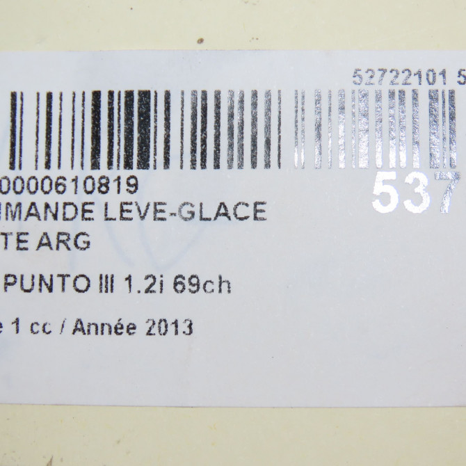 Commande leve-glace porte arrière gauche occasion FIAT PUNTO III Phase 1 01-2012->... 1.2i 69ch 735500083 4