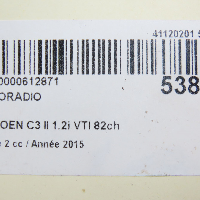 Autoradio occasion CITROEN C3 II Phase 2 03-2013->12-2016 1.2i VTI 82ch 16106912XT 5