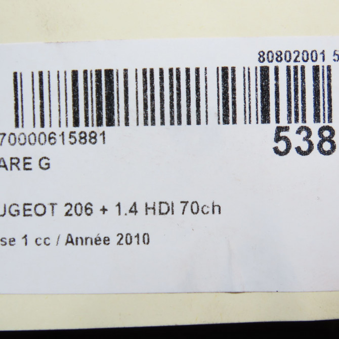 Phare gauche occasion PEUGEOT 206 + Phase 1 03-2009->05-2013 1.4 HDI 70ch 6208P3 6