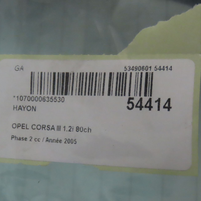 Hayon occasion OPEL CORSA III Phase 2 08-2003->09-2006 1.2i 80ch 9196277 4