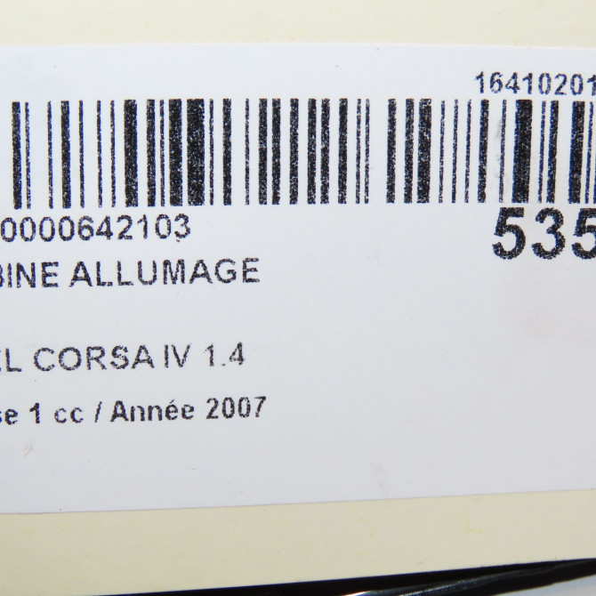 Bobine allumage occasion OPEL CORSA IV Phase 1 09-2006->12-2010 1.4 TWINPORT 90ch 6